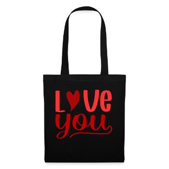 Love you - Stoffbeutel - Schwarz - Vorne