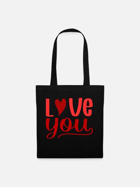 Love you - Stoffbeutel - Schwarz