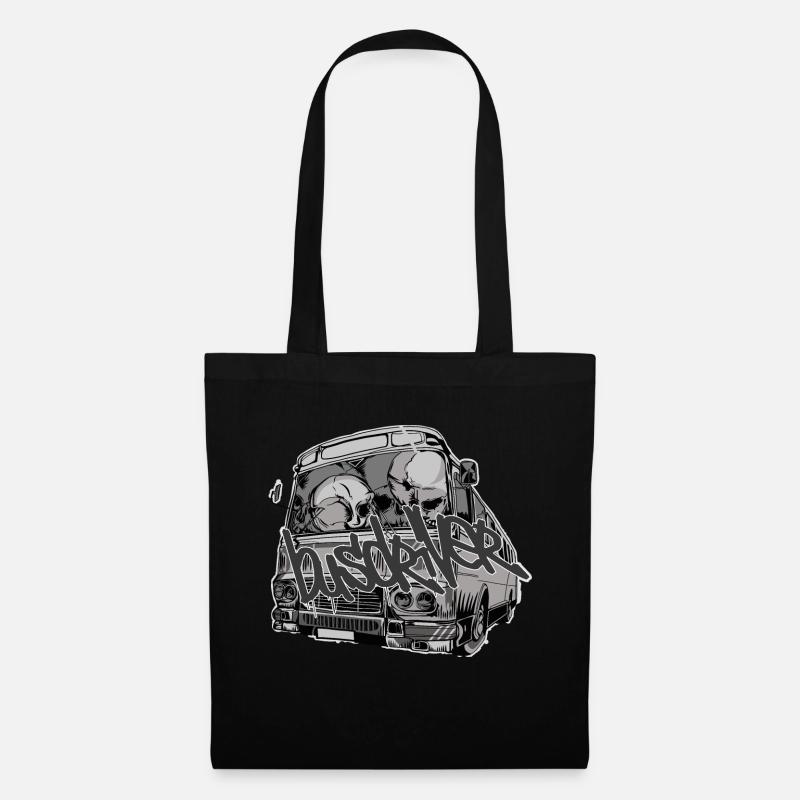 Busfahrer // Skulls // Illustration - Stoffbeutel - Schwarz