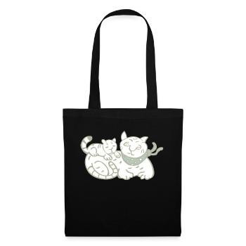 Cat mom with baby - Tote Bag - black - Front
