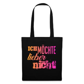 Bartleby der Schreiber - Ich möchte lieber nicht - Stoffbeutel - Schwarz - Vorne