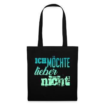 Bartleby der Schreiber - Ich möchte lieber nicht - Stoffbeutel - Schwarz - Vorne