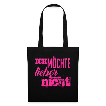 Bartleby der Schreiber - Ich möchte lieber nicht - Stoffbeutel - Schwarz - Vorne