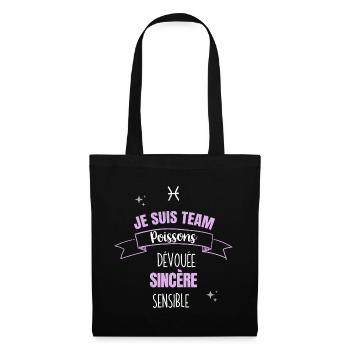 Team poissons cadeau femme fille poissons signe - Sac en tissu - noir - Devant