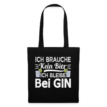 Gin Longdrink Ich brauche kein Bier - Stoffbeutel - Schwarz - Vorne