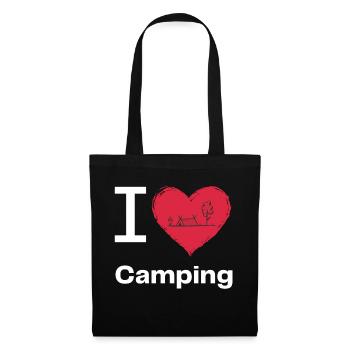 I LOVE Camping - Stoffbeutel - Schwarz - Vorne