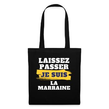 Laissez passer je suis la marraine - Sac en tissu - noir - Devant