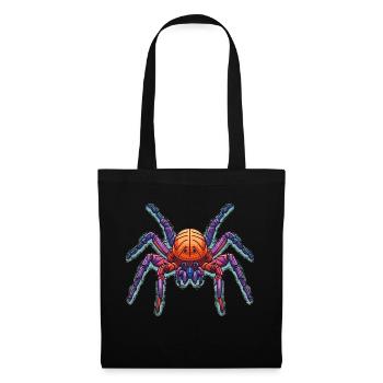 Araignée colorée en plusieurs couleurs - Sac en tissu - noir - Devant