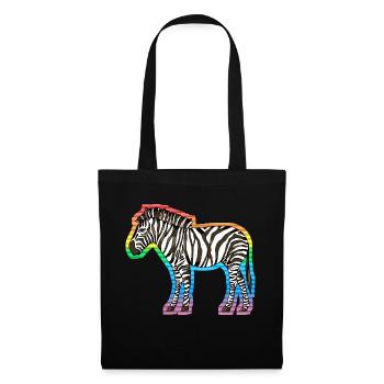 Zebra - Stoffbeutel - Schwarz - Vorne