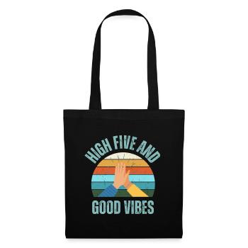 High Five et Good Vibes - Sac en tissu - noir - Devant