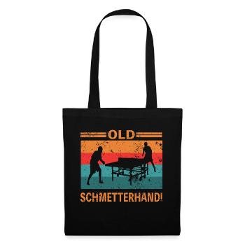 Old Schmetterhand Tischtennis lustiger Spruch - Stoffbeutel - Schwarz - Vorne