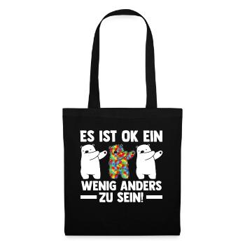 Autismus Autist Autisten - Stoffbeutel - Schwarz - Vorne