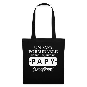 Papa formidable donne toujours Papy exceptionnel - Sac en tissu - noir - Devant
