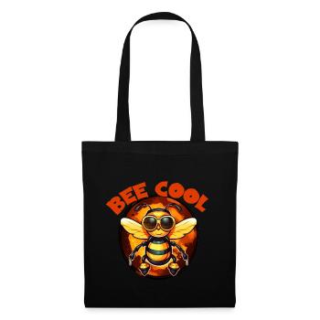 Bee cool positive Spruch Imker Biene - Stoffbeutel - Schwarz - Vorne