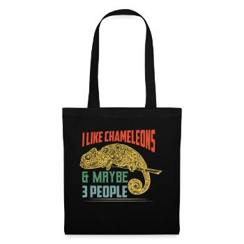 I Like Chameleons & Maybe 3 People Lizard Lover Re - Stoffbeutel - Schwarz - Vorne
