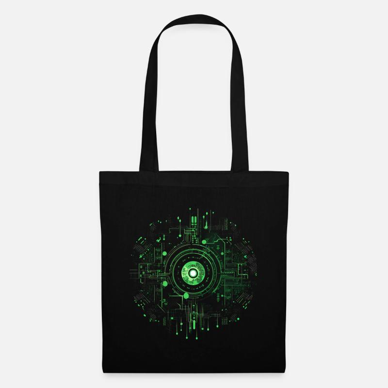 Matrix Style, Zeichen, Symbole, Cyber, SciFi, Code - Stoffbeutel - Schwarz