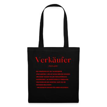 Verkäuferin Definition - Stoffbeutel - Schwarz - Vorne