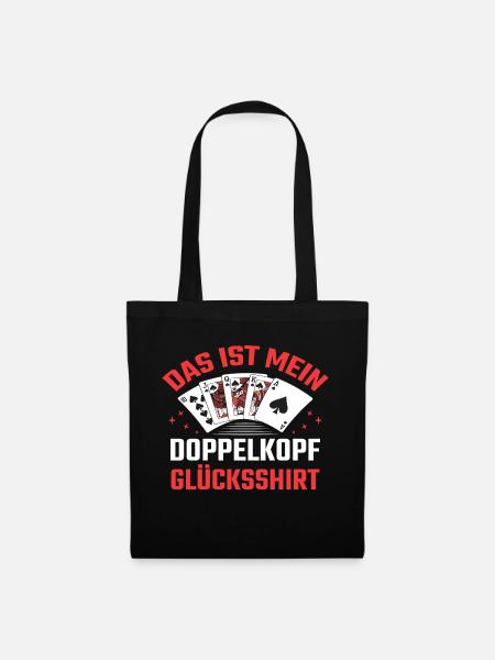 Doppelkopf Kartenspielen Doppelkopfspieler - Stoffbeutel - Schwarz