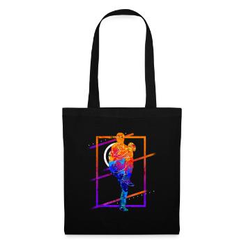 Joueur de baseball Vintage Coloré - Sac en tissu - noir - Devant