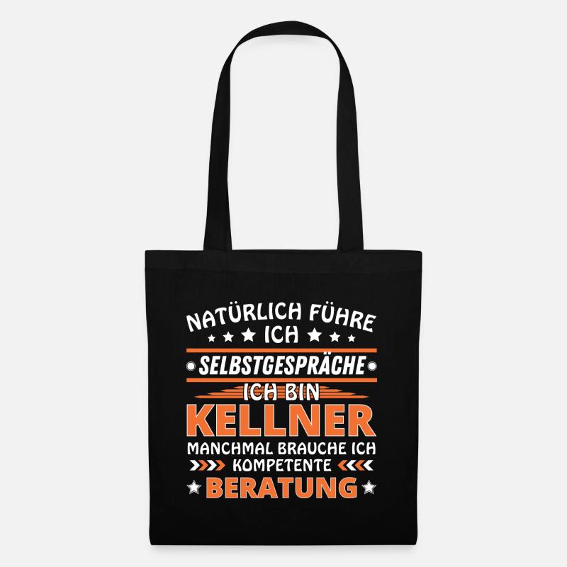 Ich führe Selbstgespräche - Kellner Edition - Stoffbeutel - Schwarz