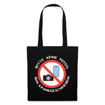 Krankgeschrieben - Stoffbeutel - Schwarz - Vorne