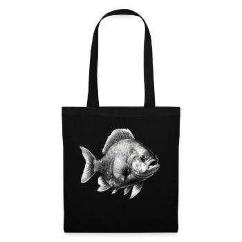 Der Piranha im Bleistift Nr. 2 - Stoffbeutel - Schwarz - Vorne