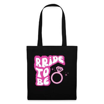Bride to be rose - Sac en tissu - noir - Devant