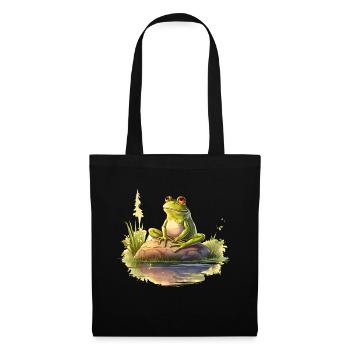 Frog dreaming in the evening sun - Tote Bag - black - Front