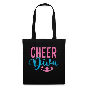 Cheer Diva Cheerleading Cheerleader - Stoffbeutel - Schwarz - Vorne