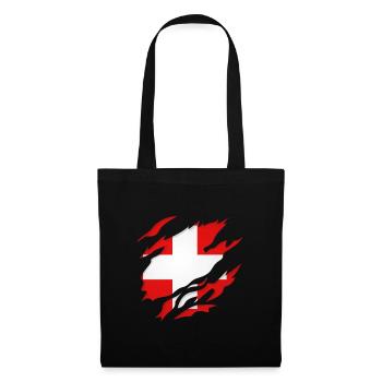 Schweiz Riss /Schweizer - Stoffbeutel - Schwarz - Vorne