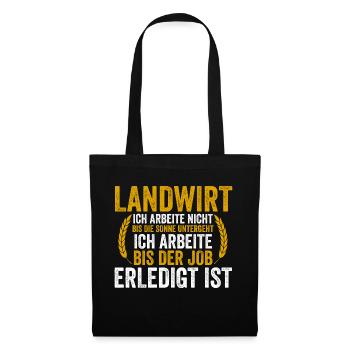 Landwirtschaft Bauer Landwirt - Stoffbeutel - Schwarz - Vorne
