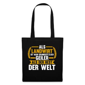 Landwirtschaft Bauer Landwirt - Stoffbeutel - Schwarz - Vorne
