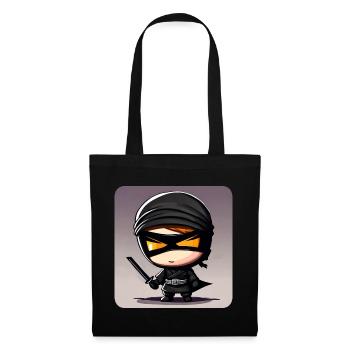 Cute little ninja with katana sword - Tote Bag - black - Front