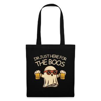 Halloween Ghost Beer Je suis juste là pour les huées - Sac en tissu - noir - Devant