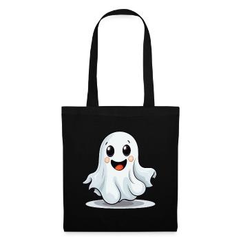 Geist Gespenst Halloween Süß Niedlich Kostüm - Stoffbeutel - Schwarz - Vorne