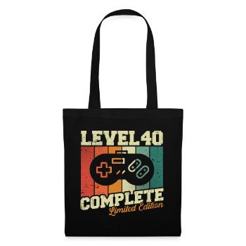 40th Birthday Gift - Level 40 Complete - Tote Bag - black - Front