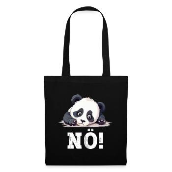 Nö Einfach Nö No Nein Panda Bär Süß Lustig Spruch - Stoffbeutel - Schwarz - Vorne