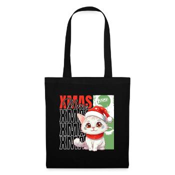 Cat Christmas Merry Meowy Catmas Ugly Cute - Tote Bag - black - Front