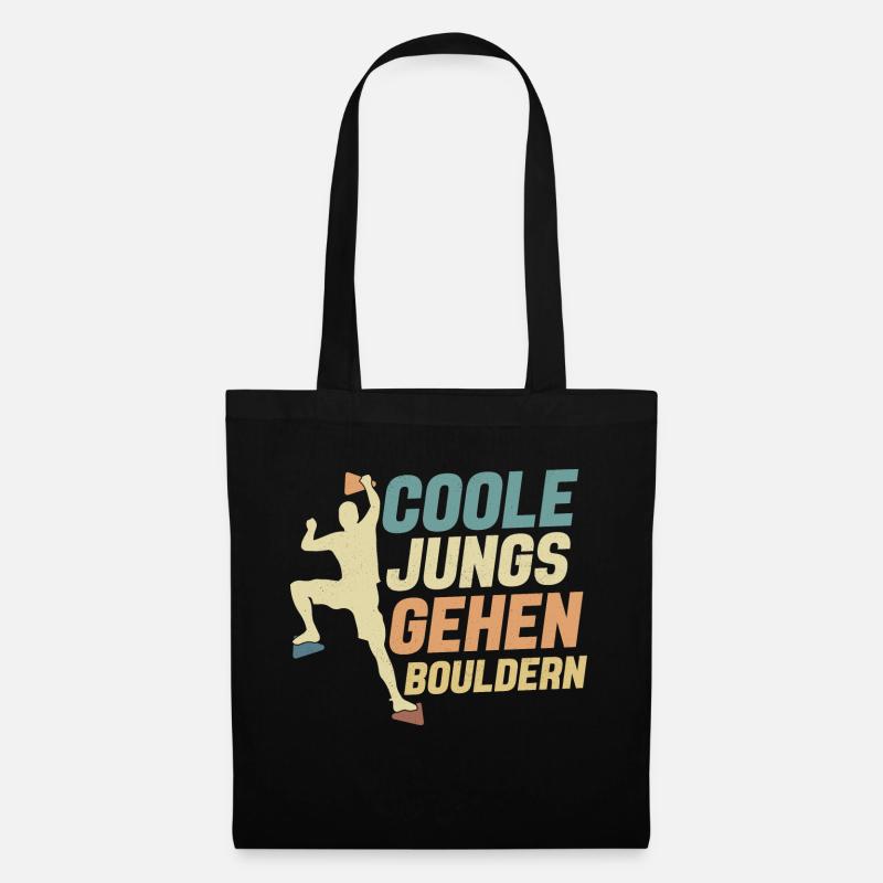 Coole Jungs Gehen Bouldern Boulder Klettern - Stoffbeutel - Schwarz