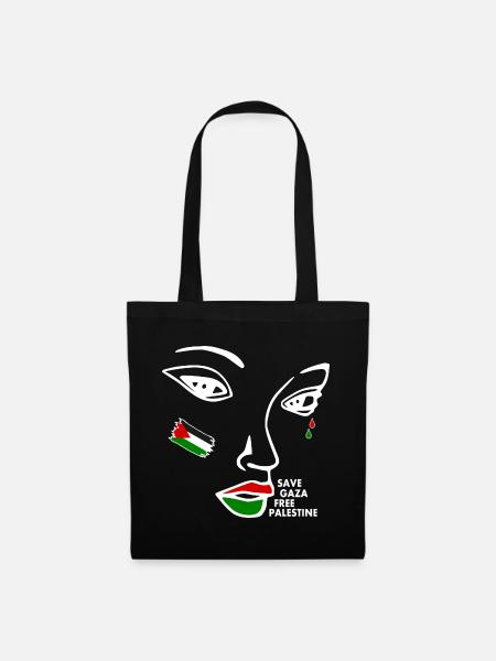 Free palestine frau - Stoffbeutel - Schwarz