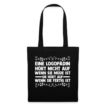 Logopädie Logopädin - Stoffbeutel - Schwarz - Vorne