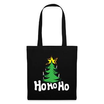 Hohoho Christmas Tree Fir Tree Symbol Stars - Tote Bag - black - Front