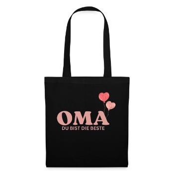 Oma du bist die Beste - Stoffbeutel - Schwarz - Vorne