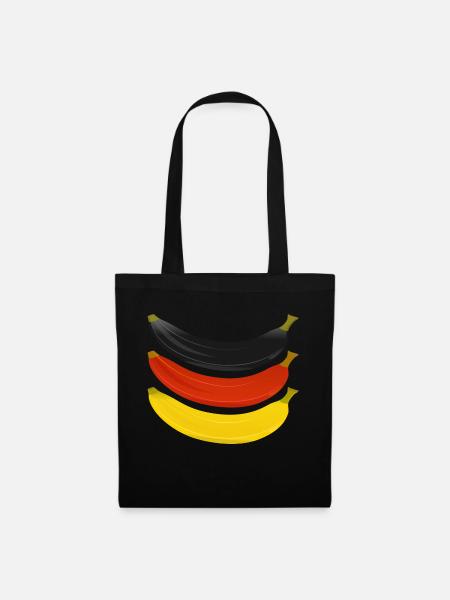 Bananen in Deutschlandfarben - Stoffbeutel - Schwarz