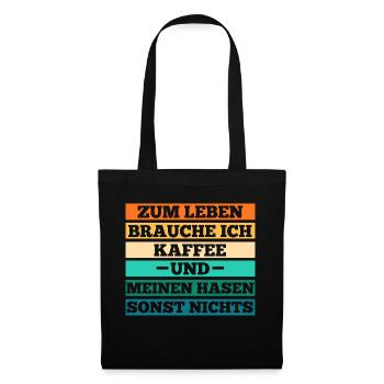 Kaffee Kaninchen Hase - Stoffbeutel - Schwarz - Vorne