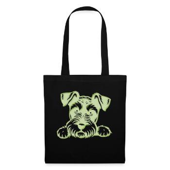 Chien chiot chien mignon Corgi aquarelle Art Cartoon Wof - Sac en tissu - noir - Devant