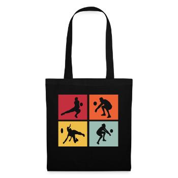 Volleyball Sport Volleyballer Vintage - Stoffbeutel - Schwarz - Vorne