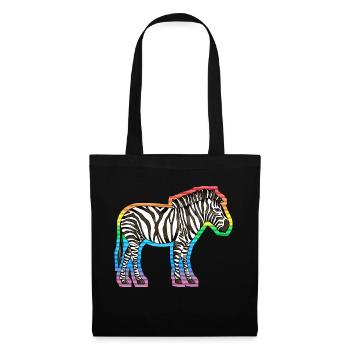 Zebra - Stoffbeutel - Schwarz - Vorne