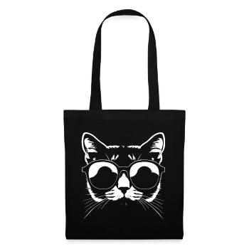 Funny Cat with Sunglasses Kitten Sunglas Cats - Tote Bag - black - Front