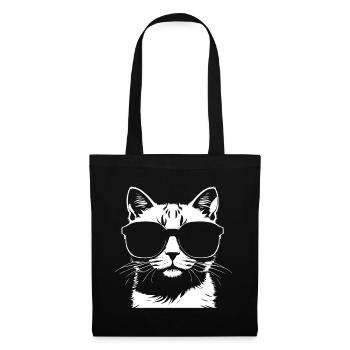 Funny Cat with Sunglasses Kitten Sunglas Cats - Tote Bag - black - Front